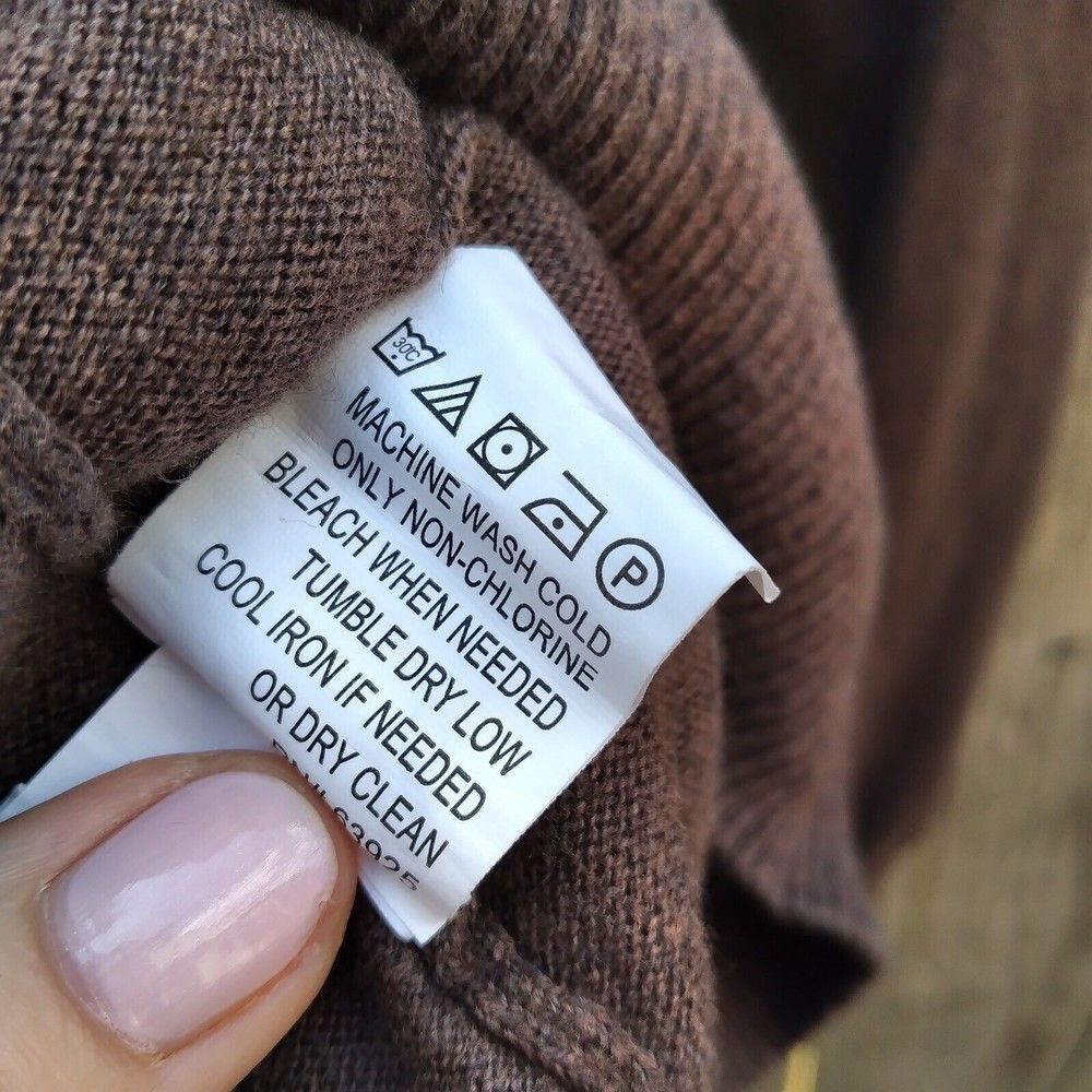 Hawker Rye size L cotton cashmere sweater chocolate brown zip neck - Picture 6 of 9